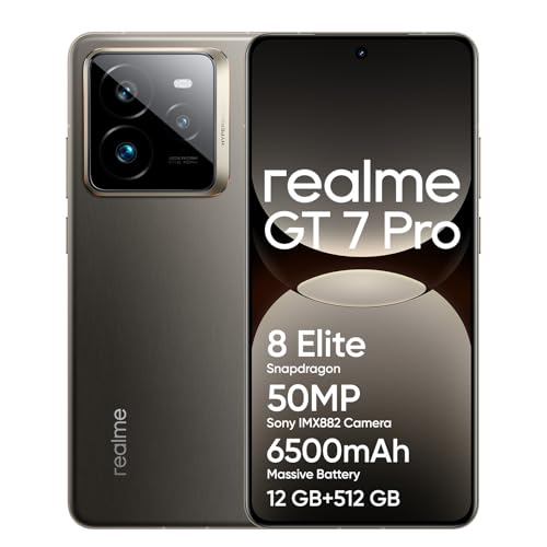 realme GT 7 Pro 5G Smartphone 12+512 GB, Snapdragon® 8 Elite Chipset,AI Ultra-Clear Snap Camera,120W SUPERVOOC Charge,6500mAh Titan Battery,IP69,Underwater Unlock,Grey(no Adapter) von realme
