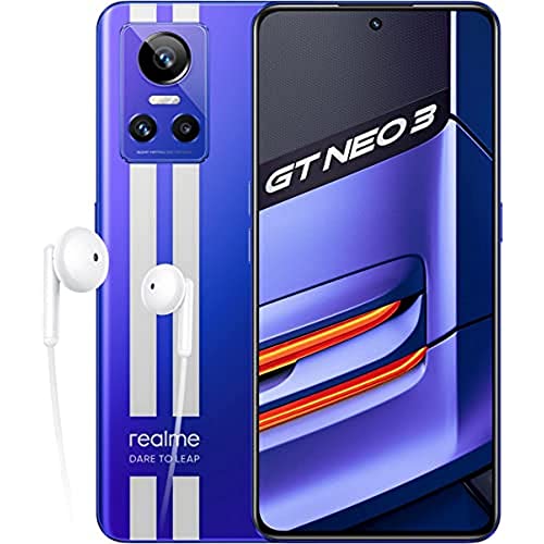 realme GT neo 3 150 W - 12+256GB 5G Smartphone ohne Vertragy,150 W SuperDart-Aufladung,MediaTek Dimensity 8100 Prozessor,120 Hz Super AMOLED Display,Dual SIM,NFC,Nitro Blue von realme