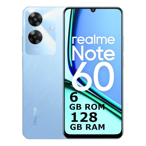 realme Note 60 Smartphone 6+128 GB, 48 Monate ArmorShell Flüssigkeit, 32 MP Super Clear Kamera, 90 Hz Eye Comfort Display, Mini Capsule 2.0, massiver Akku mit 5000 mAh, Blau von realme