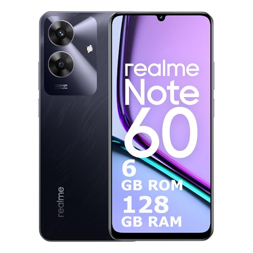 realme Note 60 Smartphone 6+128 GB,ArmorShell 48-Month Fluency Guarantee,32MP Super Clear Camera,90Hz Eye Comfort Display,Mini Capsule 2.0,5000mAh Massive Battery, Black von realme