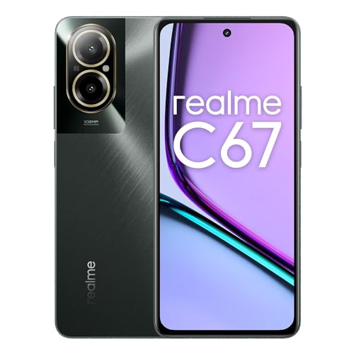 realme Smartphone C67 5000mAh 8GB+256GB 6.72'' 90Hz Dual Stereo Lautsprecher Snapdragon 685 108MP 3X In-Sensor Zoom Kamera, Black Rock von realme