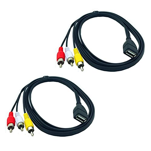 reamhome 2X 1,5 M USB A Buchse Auf 3 Cinch Cinch Av Kabel, Pc Tv Aux Audio Video Adapter von reamhome