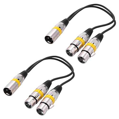 reamhome 2X 30cm 3Pin XLR Stecker auf 2 XLR Buchse Audio VerläNgerung Kabel Y Splitter für Mic Mixer Recorder Dj Kabel von reamhome
