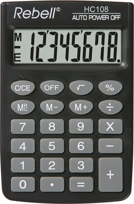 Rebell Taschenrechner HC 108, schwarz von rebell