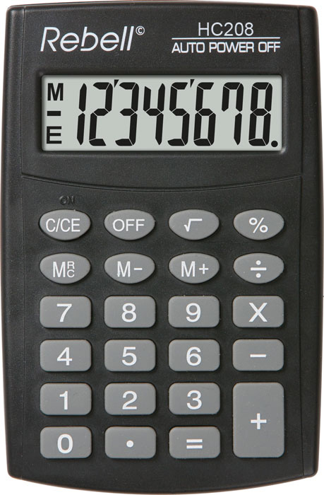Rebell Taschenrechner HC 208, schwarz von rebell