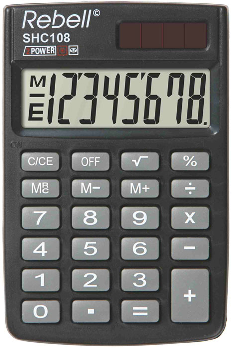 Rebell Taschenrechner SHC 108, schwarz von rebell