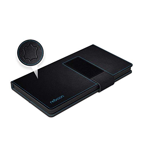 reboon Hülle für BlackBerry Motion Tasche Cover Case Bumper | Schwarz Leder | Testsieger von reboon