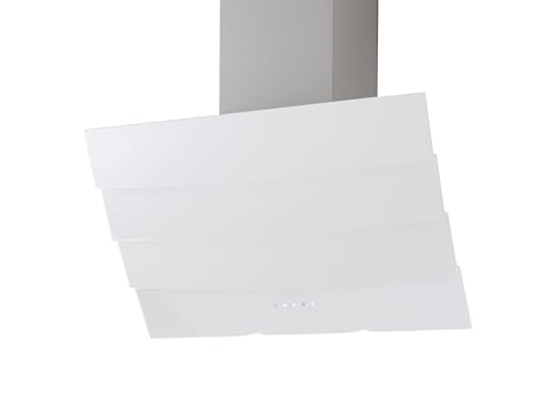 refsta 9039 WAVE II 90cm, Glas weiß/Edelstahl, Dunstabzug, Kopffrei Schräghaube, Touch Bedienung, 3 Stufen, 580 m³/h von refsta