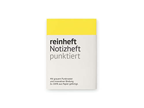 reinheft Notizheft mit Punktraster, flexiblem Softcover Umschlag und 64 Seiten Inhalt, nachfüllbar, Größe M (Gelb, M - Din A6) von reinheft