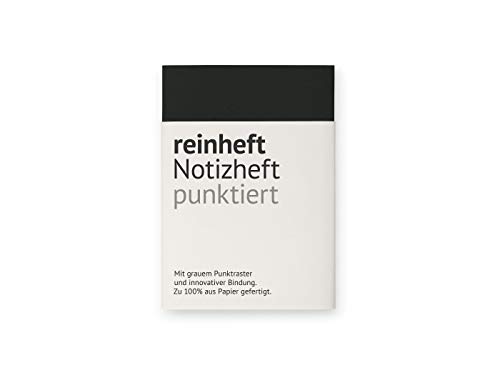 reinheft Notizheft mit Punktraster, flexiblem Softcover Umschlag und 64 Seiten Inhalt, nachfüllbar, Größe M (Schwarz, M - Din A6) von reinheft