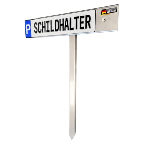 reinkedesign Parkplatz Schilder-Halterung zum Einschieben V2A Edelstahl mit Erdspieß | Einfache Montage | Witterungsbeständig | Made in Germany | Inkl. Montagezubehör von reinkedesign