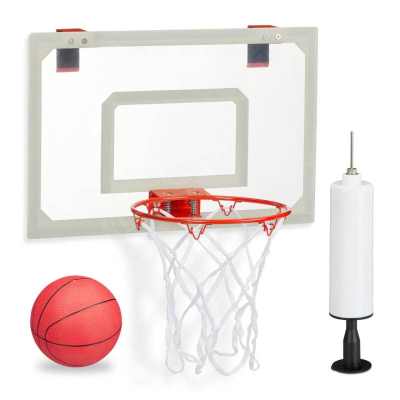 relaxdays Basketballkorb für’s Zimmer weiß, rot von relaxdays