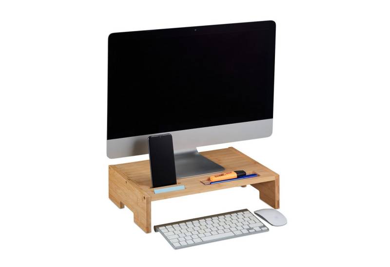 relaxdays Monitorständer aus Bambus von relaxdays