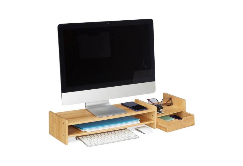 relaxdays Monitorständer aus Bambus von relaxdays