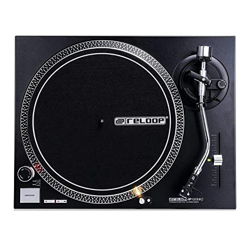 Reloop RP-1000 MK2 - Riemenantrieb für DJ und HiFi, 33 1/3 & 45 RPM, ausfahrbare Nadelbeleuchtung, präzisierter Pitch (+/-10 %), schwarz von reloop