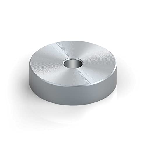 Reloop RP Puck - passend für alle Plattenspieler, zum Abspielen von 7" Platten mit großem Mittelloch, Silber, 203008 von reloop