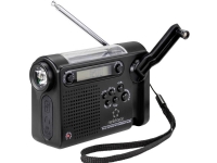 Kofferradio Renkforce RF-CR-200 FM, AM (1018), KW wiederaufladbar, Solarpanel, Hörer, Alarm, Taschenlampe Schwarz von renkforce