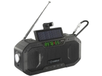 Kuffertradio Renkforce RF-CR-300 FM, AM (1018) genopladelig, Solcellepanel, Håndsving Sort von renkforce