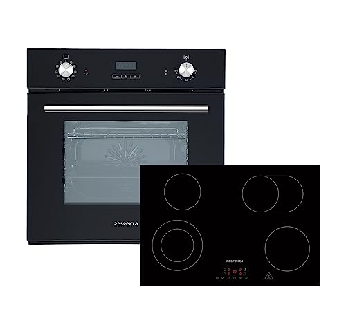 Backofen Herd Kochfeld Glaskeramik 77 cm Herdset Einbau Heißluft Timer Respekta von respekta