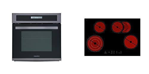 Backofen Herd Kochfeld Glaskeramik Herdset Einbau rahmenlos Black Steel Respekta Backofen Herd Kochfeld Glaskeramik Herdset Einbau rahmenlos Black Steel Respekta von respekta