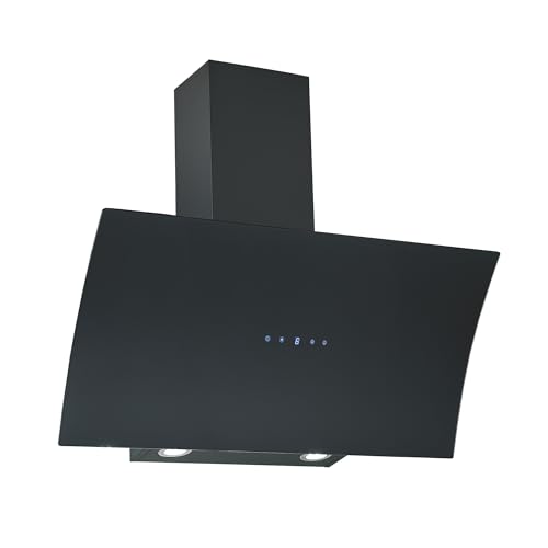 Respekta Dunstabzugshaube kopffrei/Dunstabzugshaube schräg 90 cm/Edelstahlgehäuse mit Glasschirm in Schwarz/Abluft - und Umluftfunktion / CH55090SA++ / A++ / 42–63 dB Respekta Dunstabzugshaube kopffrei/Dunstabzugshaube schräg 90 cm/Edelstahlgehäuse mit Glasschirm in Schwarz/Abluft - und Umluftfunktion / CH55090SA++ / A++ / 42–63 dB von respekta