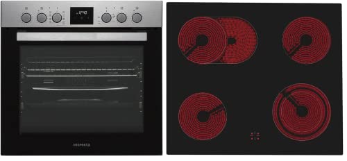 Respekta Einbau-Herdset / 60 L Einbaubackofen mit Glaskeramikkochfeld / 7 Beheizungsarten/Rahmenloses Kochfeld/LED-Timer mit Touch Control / HS3000-33 / Energieeffizienzklasse A / 2-teilig von respekta