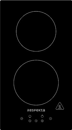 Respekta Rahmenloses Induktionskochfeld autark/Einbaukochfeld induktiv mit 2 Platten / 9 Leistungsstufen/Touch Control/Timer/Kindersicherung / 29 cm/in schwarz/KM 9140I-28 von respekta