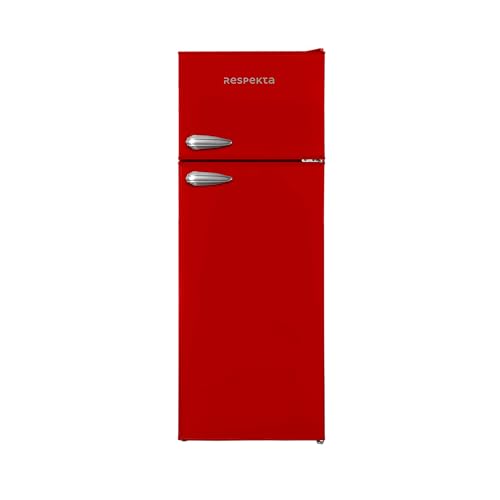 Respekta Retro-Kühlschrank mit Gefrierfach/in rot / 145 x 54 cm / 213 L Nutzinhalt/höhenverstellbare Füße/automatisches Abtauverfahren/Schnellgefrierfunktion / KS144VR Respekta Retro-Kühlschrank mit Gefrierfach/in rot / 145 x 54 cm / 213 L Nutzinhalt/höhenverstellbare Füße/automatisches Abtauverfahren/Schnellgefrierfunktion / KS144VR von respekta