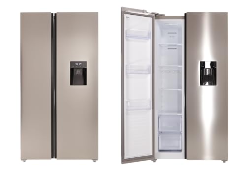 Respekta Side-by-Side Kühl-Gefrierkombination mit Wasserspender Inox Look AC178IXWS-18/178 cm Höhe / 91 cm Breite / 326 L Kühlanteil / 174 L Gefrieranteil/mit No Frost Technologie von respekta