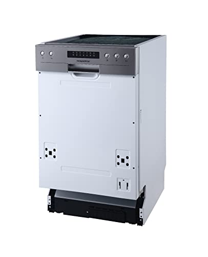 Respekta Spülmaschine teilintegriert 45 cm/Einbau-Geschirrspüler mit flexiblem Besteckkorb / 6 Programme/Startzeitvorwahl / 9 Maßgedecke/LED-Display / GSP45TIDM von respekta