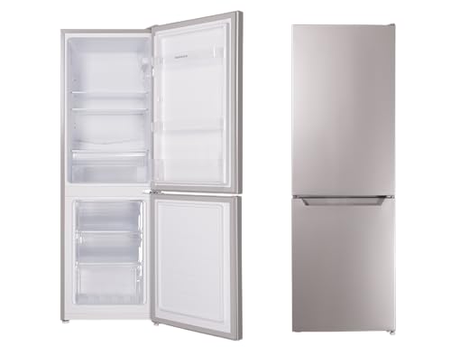 Respekta Stand Kühl-Gefrier-Kombination/109 L Kühlanteil /48 L Gefrieranteil/mit regelbarem Thermostat und Eiswürfelbereiter / KG144SI-37 / (H) 144 x (B) 47,4 x (T) 49,5 cm / 39 dB/Silber von respekta