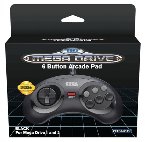 Retro-Bit Official SEGA Mega Drive Controller 6-Button Arcade Pad for Sega Mega Drive/Genesis - Original Port - Black Retro-Bit Official SEGA Mega Drive Controller 6-Button Arcade Pad for Sega Mega Drive/Genesis - Original Port - Black von retro-bit