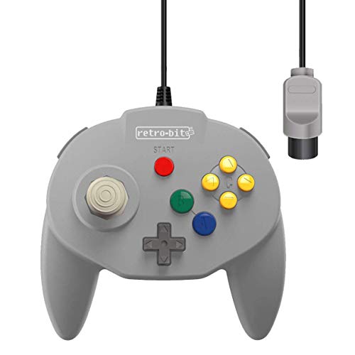 Retro-Bit Tribute 64 N64 Controller für Nintendo 64 – Original Port – (Classic Grey) von retro-bit