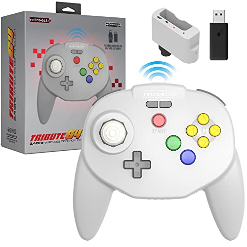 Retro-Bit Tribute64 2.4GHz Wireless Controller for N64SwitchPCMac and other USB devices - Grey [ ] von retro-bit