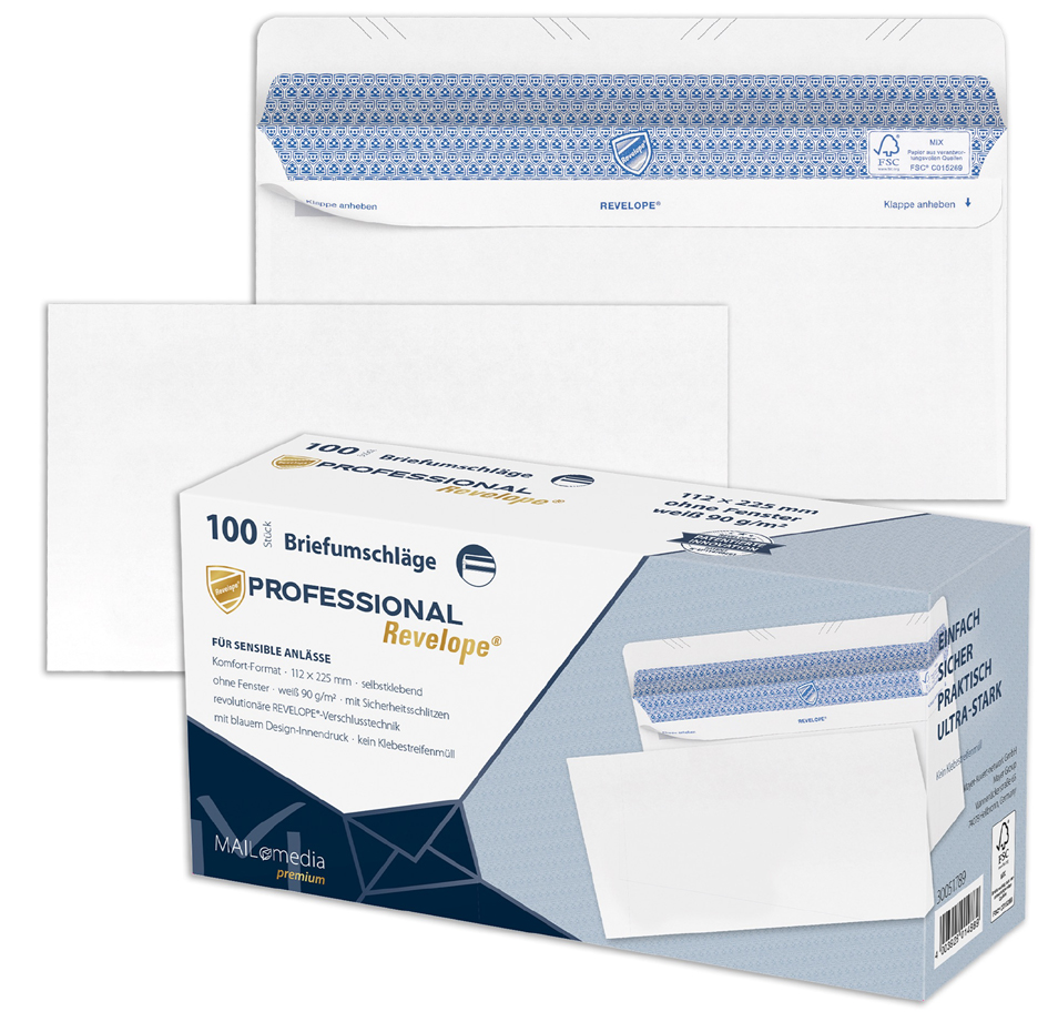 MAILmedia Briefumschlag REVELOPE, 112 x 225 mm, ohne Fenster MAILmedia Briefumschlag REVELOPE, 112 x 225 mm, ohne Fenster von revelope