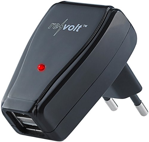 reVolt 2-Fach-USB-Netzteil für 110-240 V, 1 A für iPod, iPhone, Navi u.v.m. von revolt