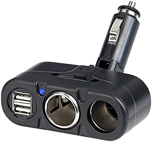 revolt 12V Verteiler: Kfz-Verteiler mit je 2 12/24-Volt- und USB-Buchsen, 4,8 A (12V Verteiler Auto, USB 12V, Doppelstecker für Zigarettenanzünder) von revolt