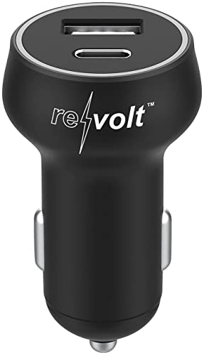 revolt Auto Stecker USB c: Kfz-USB-Ladegerät mit USB Typ A & C, PD bis 20 W, QC 3.0, 12/24 V, 3 A (Ladegerät Zigarettenanzünder USB c, USB Autoladegerät, Apple Ladekabel) von revolt