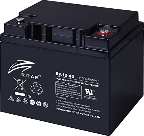 revolt Bleibatterie: Wartungsfreie Blei-Batterie mit 12 Volt, 480 Wh, M6-Schraubanschluss (12V Akku Batterien, Ersatz für Beli-Gel-Akku, Windgenerator) von revolt