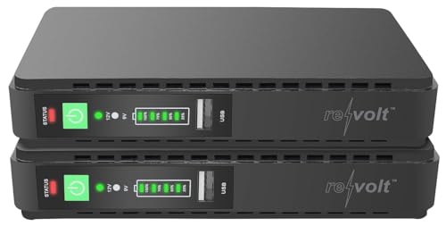 revolt DC-USV: Mini-UPS f. unterbrechungsfr. Stromvers., 8.800 mAh, USB/DC, 2er-Set (USV-Anlagen, USV-Systeme) von revolt