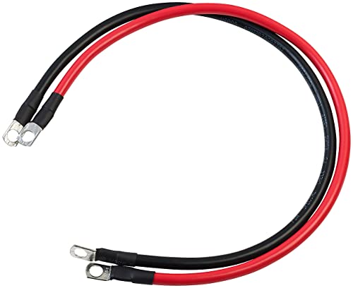 revolt Elektrokabel: 2er-Set Batteriekabel mit Ringösen, je 50 cm, 16 mm², rot/schwarz (Starthilfekabel, Autobatteriekabel, Batterieklemmen) von revolt