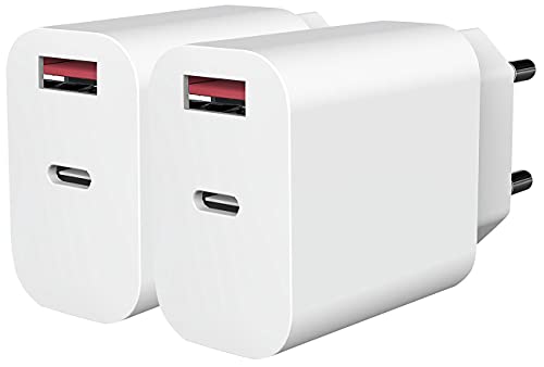 revolt Schnelladegerät: 2er USB-Netzteile für Typ A & C, PD bis 20 Watt, Quick Charge 3.0, 3 A (Quickcharge-USB-Netzteil, 2-Port-Ladegerät, Ladestation) von revolt
