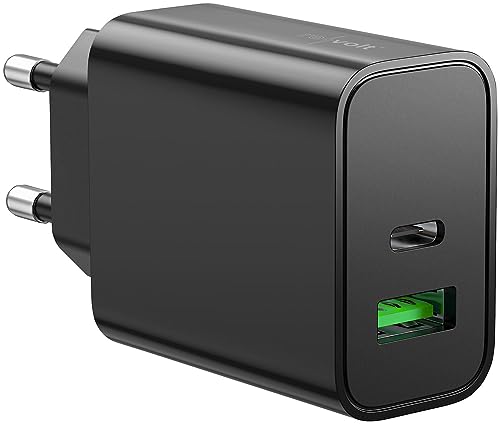 revolt Ladegerät für Handy: USB- & Notebook-Netzteil mit USB-C PD und USB-A QC, bis 30 W, schwarz (Quickcharge-USB-Netzteil, 230-V-Quickcharge-Netzteil, Ladestation) von revolt