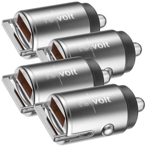 revolt Kfz Ladegerät 12V: Micro-Kfz-Schnell-Ladegerät mit USB-C PD & USB-A QC, bis 65W, 4er-Set (Laptop Ladegerät Kfz, Handy Zigarettenanzünder) von revolt
