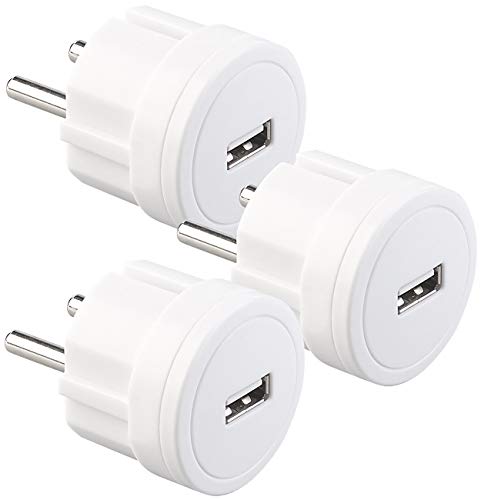 revolt Netzstecker: 3er-Set ultrakompakte Steckdosen-USB-Netzteile, 2,1 A, 10,5 W, Ø 39 mm (USB Netzteil für Mobilgeräte, Netzteil ohne Kabel, iPhone Ladestation) von revolt