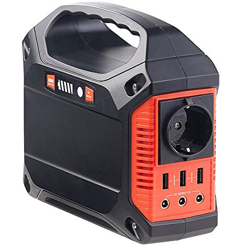 revolt Solar Konverter: Powerstation & Solar-Generator, 155 Wh, 230 V, 12 V, USB, 180 Watt (Mobile Steckdose, Solar Konverter und Powerbank, Inverter Powerbank) von revolt