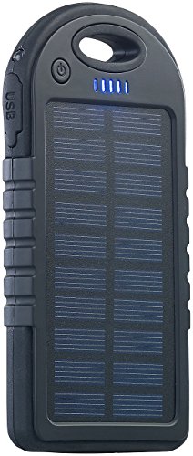 revolt Solar Power: Solar-Powerbank mit 4.000 mAh & Taschenlampe, 2X USB, bis 2 A, 10 Watt (Solar mit Taschenlampe Aufladen, Smartphone Powerbank, Netzteile) von revolt