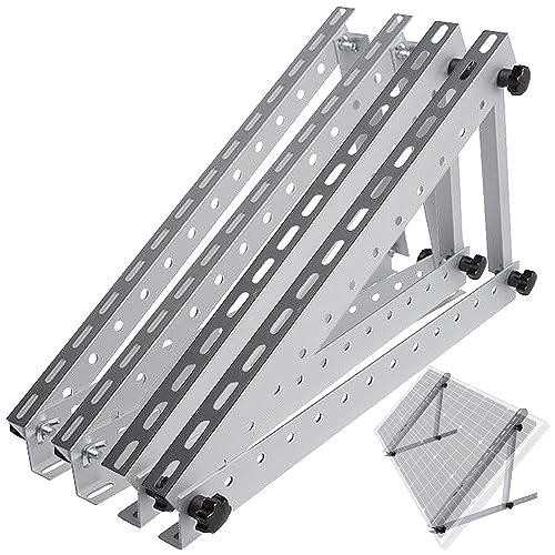 revolt Solarmodul Alu-Halterung: 2er-Set verstellbare Aluminium-Solarpanel-Halterungen, 14,5" / 37 cm (PV-Modul Halterung verstellbar, Ständer für Solarpanel) von revolt