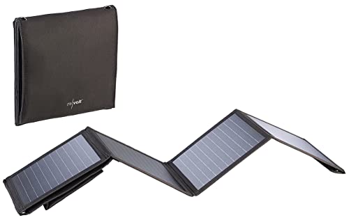revolt Faltbares Solarpanel: 28-Watt-Solar-Ladegerät mit 2 USB-Anschlüssen (5V/4,8A), faltbar, IPX4 (Mobiles Solarpanel, Solartasche, wasserdichte Taschen) von revolt