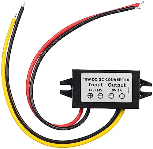 revolt Step-Down-Wandler: DC/DC-Spannungswandler für 12/24 V zu 5 V, 3 A, IP67, offene Enden (Abwaertswandler, DC-Abwärtswandler-Regler, Motorrad) von revolt